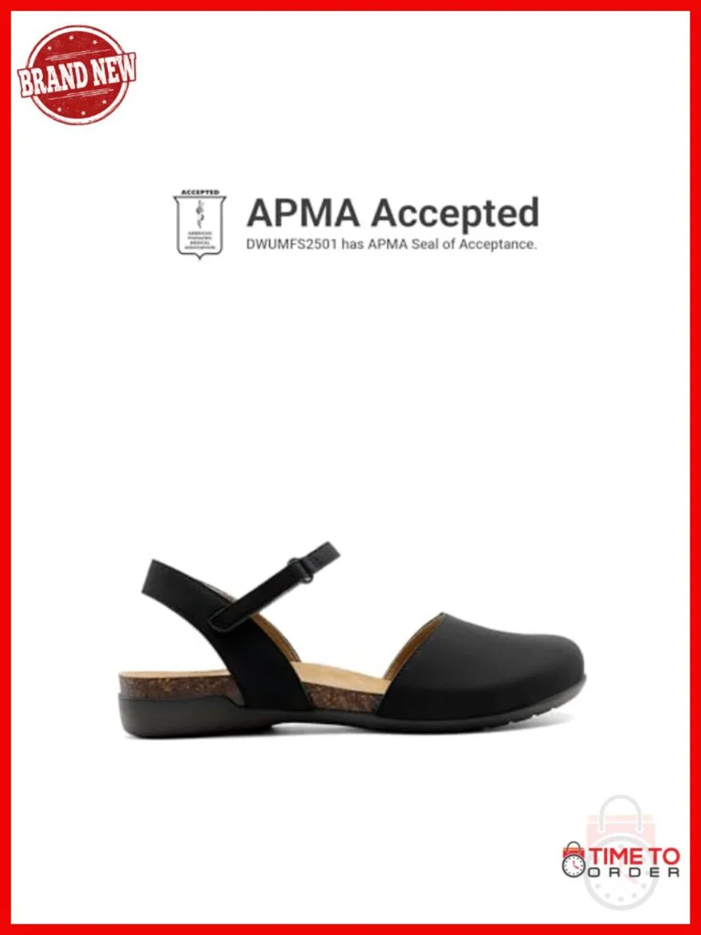 Memory Foam Cork Arch Support Closed Toe Flat Sandals